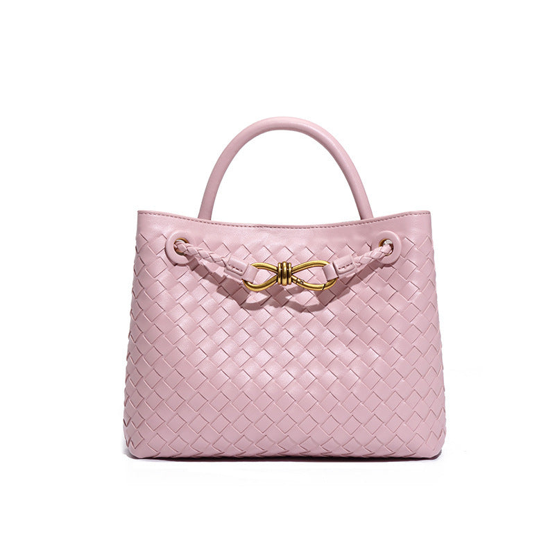 high-quality textured large-capacity handbag, hand-woven bag, personalized simple shoulder messenger women's bag