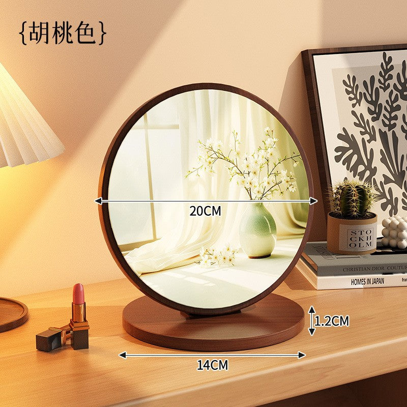 For homesolid wood cosmetic mirror women's bedroom dressing table mirror retro portable foldable large desktop desktop dressing mirror
