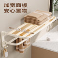 Cream style bathroom towel rack, punch-free bathroom toilet storage rack, bath towel rack, all-in-one clothes storage rack