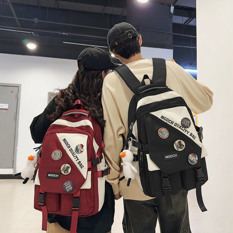 New large-capacity travel computer backpack, junior high school student schoolbag, light weight, strong and durable, waterproof backpack.