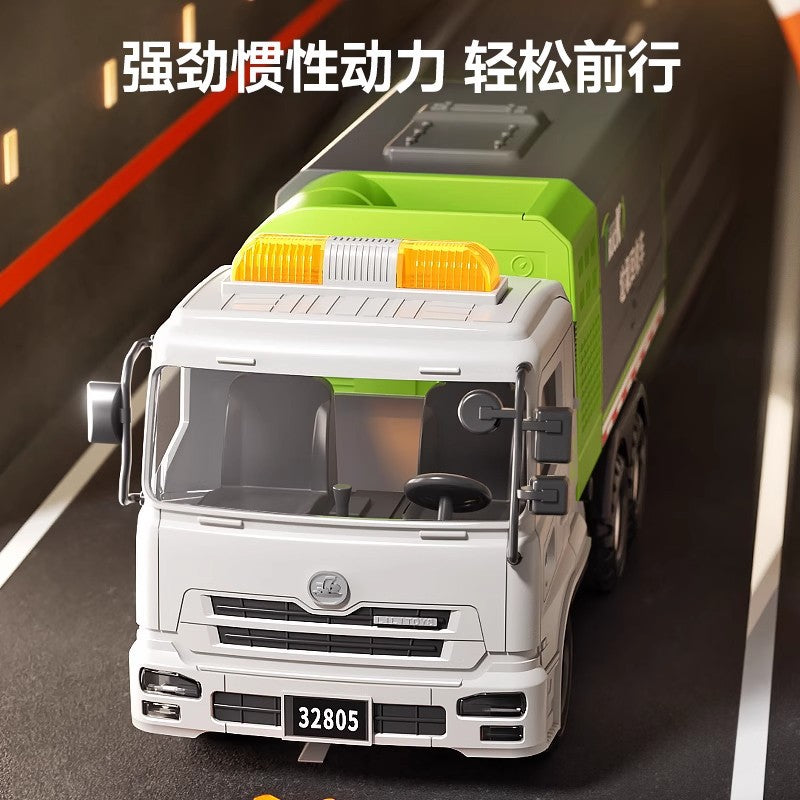 Kids oversized garbage truck sweeping sanitation alloy engineering urban garbage sorting bucket artificial car model toy