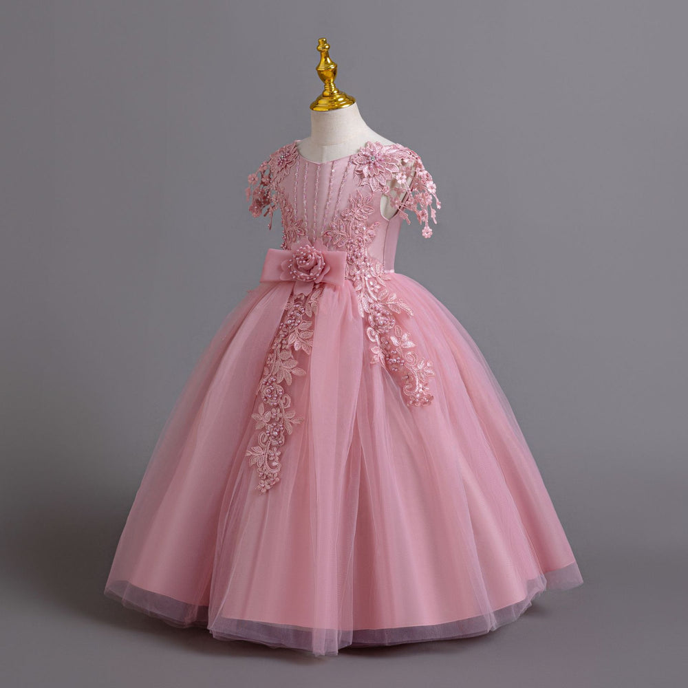 European and american style girls' long dress - strappy wedding dress, princess gown, high-end graduation party dress, girl's dress