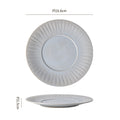 Embossed irregular ceramic steak plate - stylish, high-value, retro striped dinnerware for restaurants and hotels