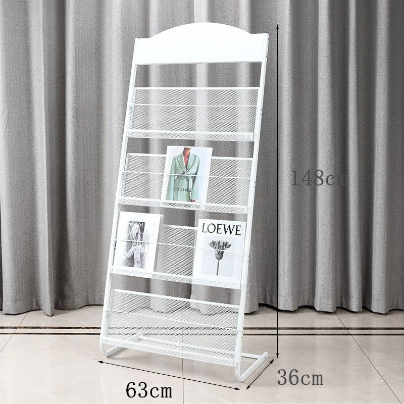 Floor magazine rack, newspaper rack, book rack, display rack, promotional material rack, single page rack, storage rack