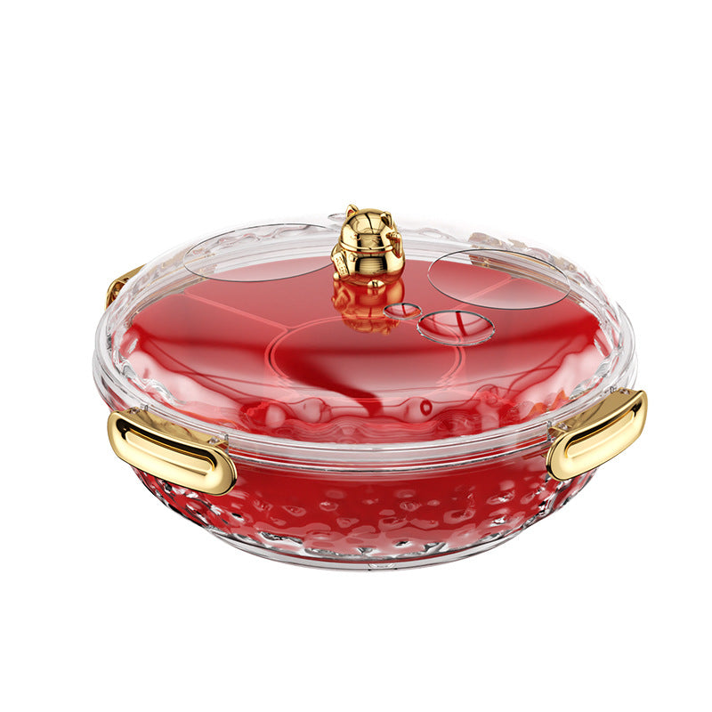 New candy tray with lid household living room coffee table rotating candy box snack fruit tray divided dried fruit storage box