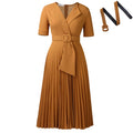 D593  fashion sexy short sleeve v neckfashionelegantelegance pleated plus sizehigh waist african dress