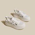 Breathable thin white shoes women's 2025 spring summer new arrivalplatform sole thick soleeasiest for matchcasualcut out sports shoes