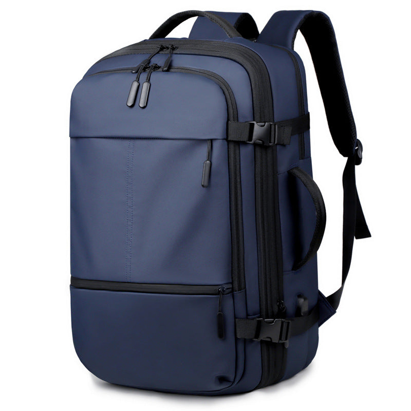 New large-capacity backpack business commuter outdoor travel bag solid color high-end multi-layer backpack computer bag
