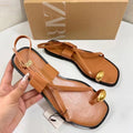 Za autumn 2024 flat sandals: new summer collection - brown square toe crossover casual outdoor flat sandals