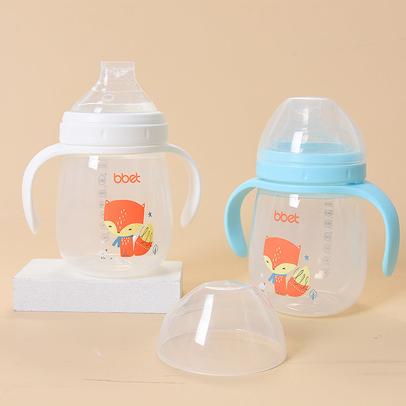 Manufacturer's wide-mouth pp baby bottles for newborns and older babies, featuring straw, anti-colic design, private label, and oem export options
