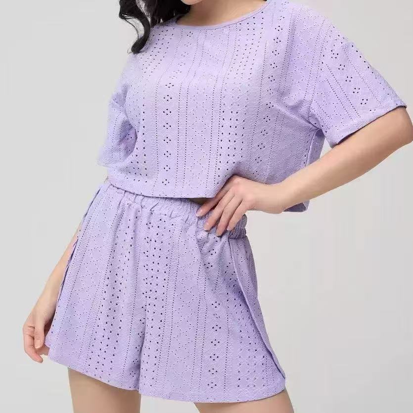 Summer new european and american style cross-border hot selling women's loungewear comfortable loose short sleeve shorts pajama set