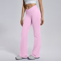 seamless micro-flared wide-leg cross-waist hip-lifting and abdominal-controlling high-elastic flared pants sports running fitness yoga wear for women