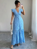 European and american cross-border women's eyelet embroidery dress - summer  - ideal for independent e-commerce stores and