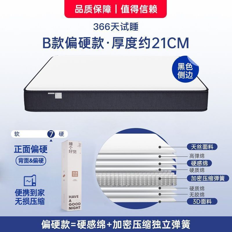 Blue memory cotton box five-star hotel Simmons home latex independent silent spring super soft compression mattress