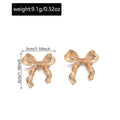 Bow earrings wholesale european and american cross-border metal earrings electroplated versatile women's simple fashion glossy elegant earrings