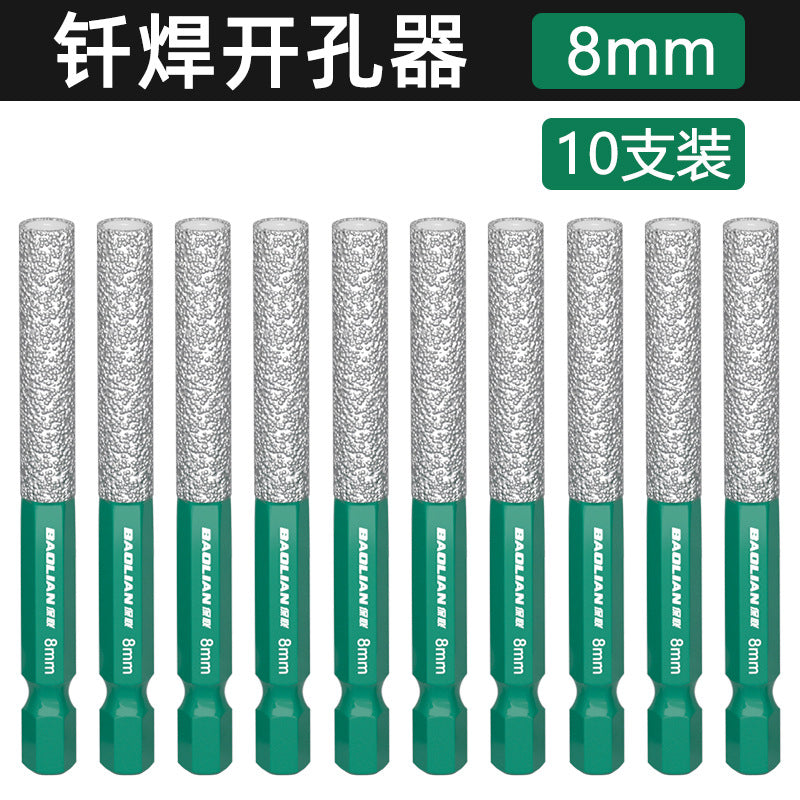 Grinding and drilling all-in-one hole opener, special grinding head for trimming, hexagonal handle, dry diamond drill bit for ceramic tiles and glass