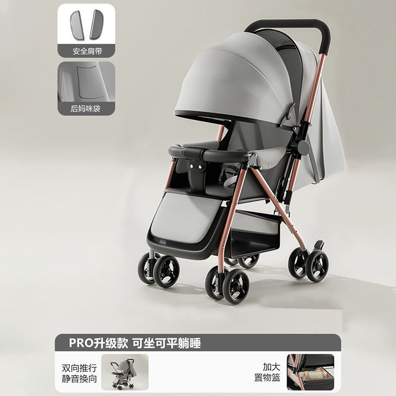Baby stroller - convertible pushchair, lightweight & foldable, one-click fold, four-wheel design for easy walking, suitable for ages 0-3 years