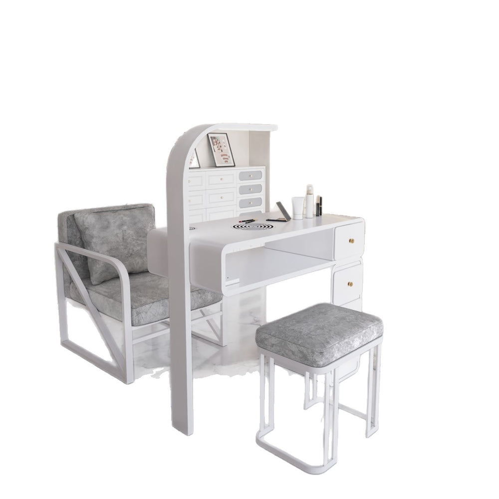 Widened 45cm nail table and chair set - special offer! economical single/double, light luxury, multi-functional, odorless, carbon steel with baked enamel finish
