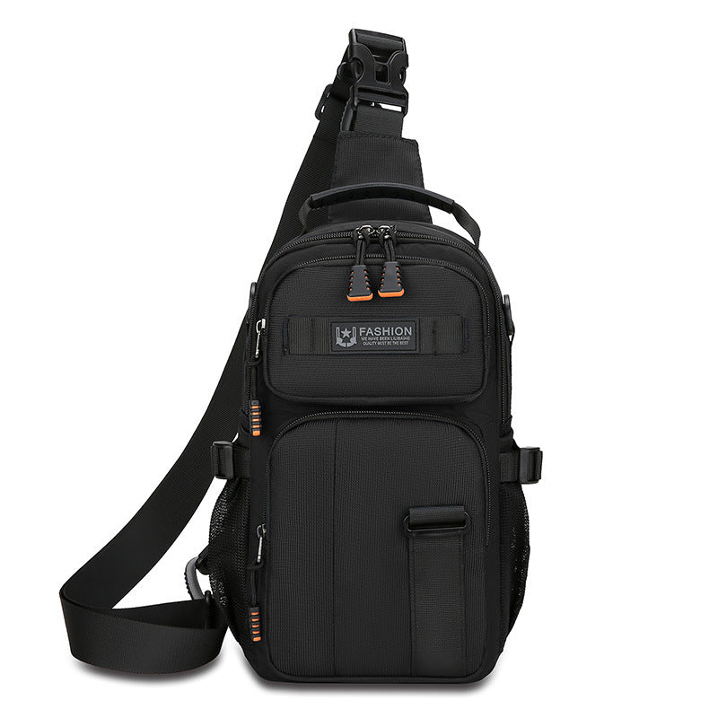 New Men's Casual Breast Bag Outdoor Sports Function Wind Personality Shoulder Crossbody Bag Large Capacity Portable Shoulder Bag