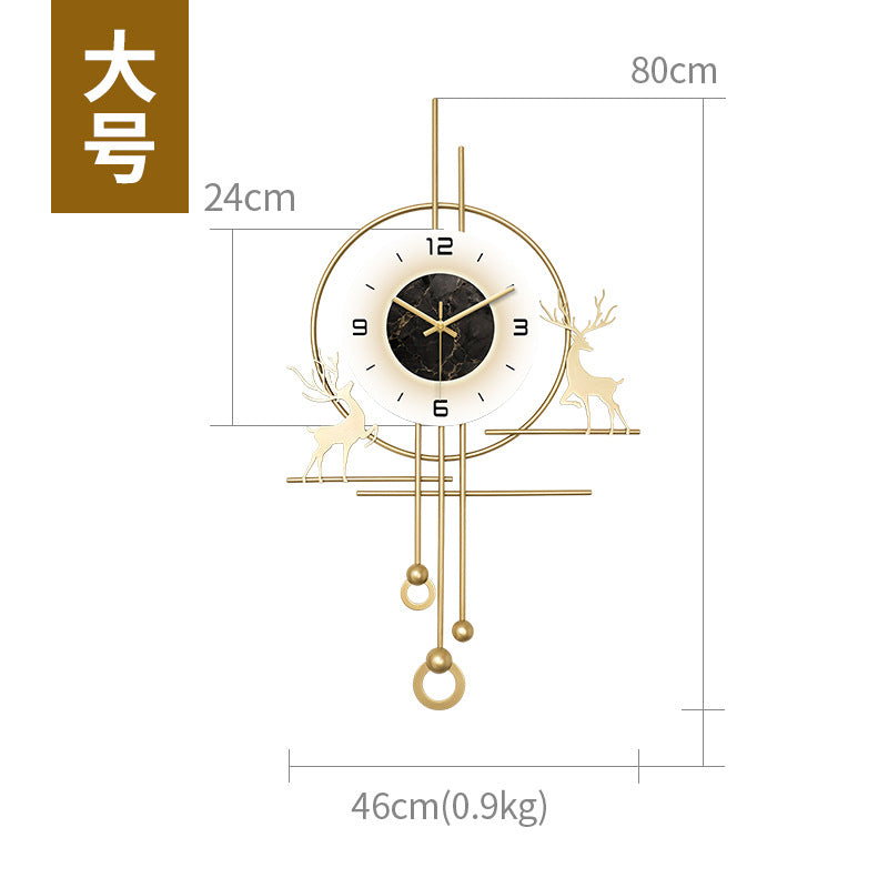 Trendy living room wall clock - new minimalist silent clock with grid design - high-end home decor