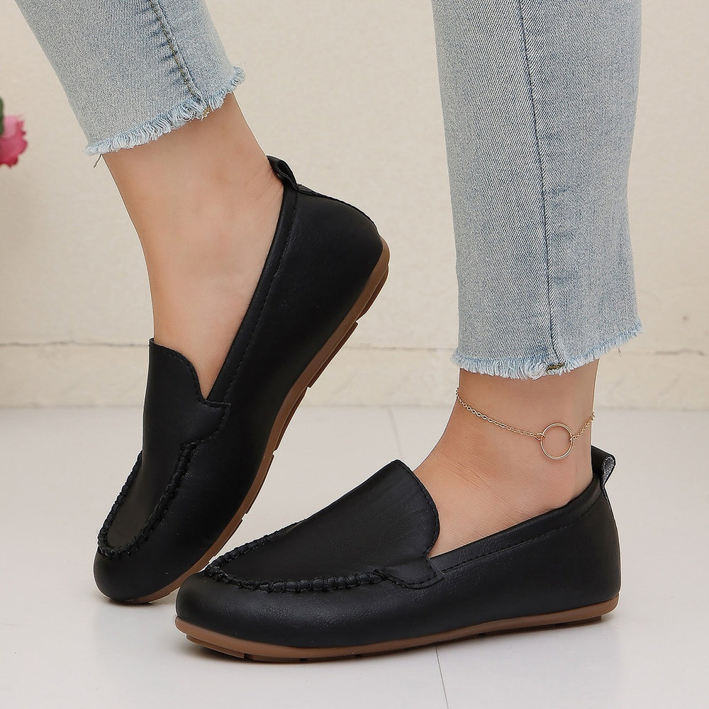 flat bottom retro lazy flatsautumnew arrivalexportplaidplus size slip-on beanie shoes for women