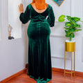African cross-border supply  new style elegantwork clothing velvet patchwork mesh hot diamond hip-covering fishtail long skirt
