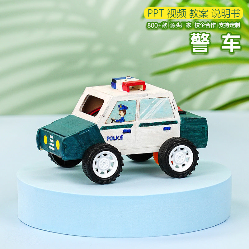 Police car sound, light and electricity parallel physical circuit technology small production children's manual assembly labor scientific experiment teaching aids