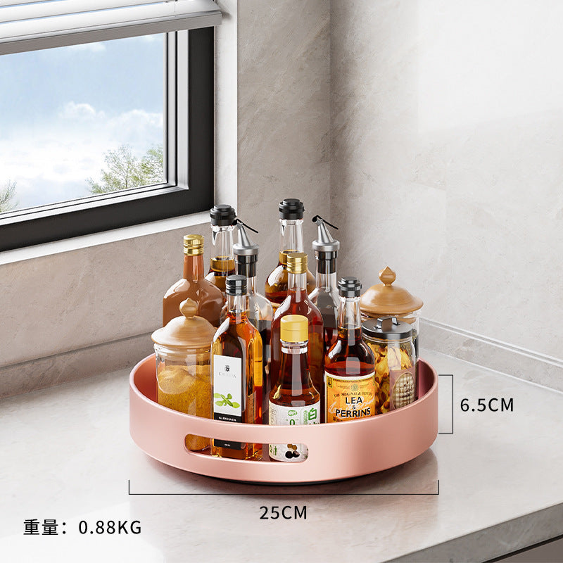 Stainless steel seasoning rack 360 ° rotation convenient rack countertop thickened stainless steel double-layer multi-functional storage