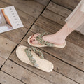 Women's summer non-slip flat sandals - floral flip-flops for outdoor wear, trendy thong sandals, anti-slip beach sandals for vacation