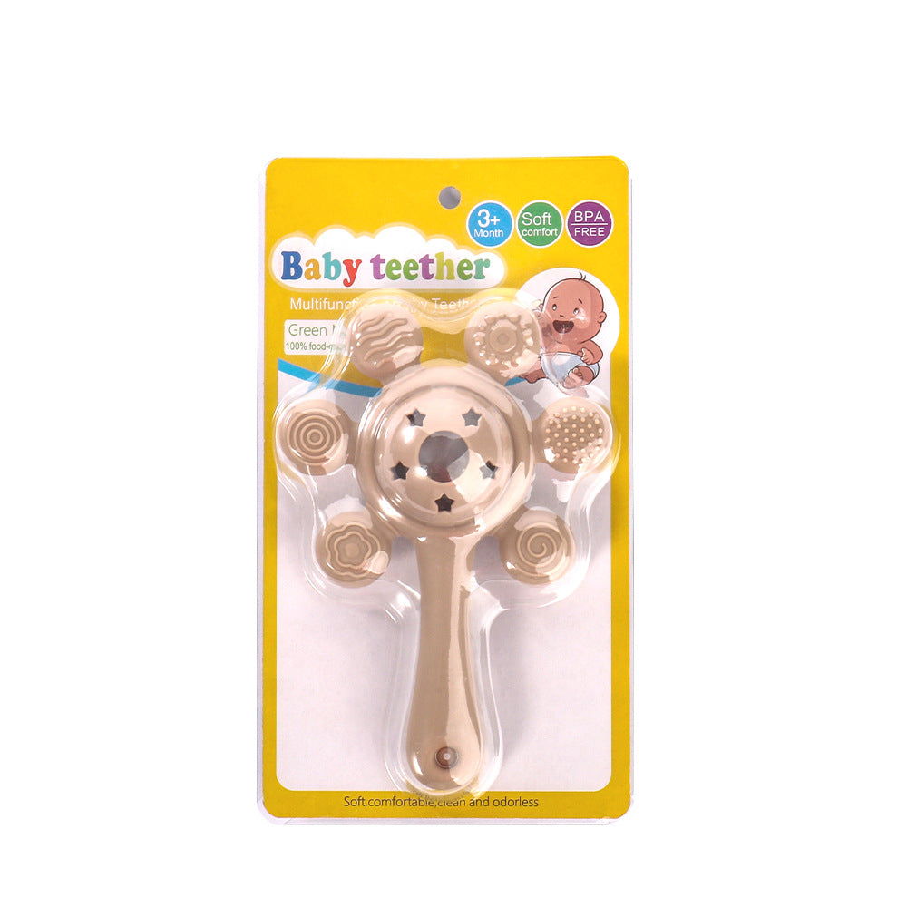Cross-border new products baby silicone palm rattle toothpaste food grade silicone imitation eating hand toys baby grinding teeth toys