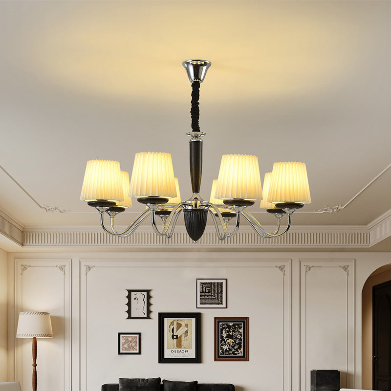Dining room medieval country main light pleated simple creative living room chandelier retro wrought iron full spectrum light luxury bedroom light