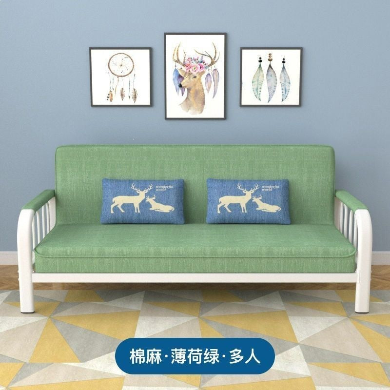 Small apartment sofa bed, convertible sofa bed, foldable sofa bed, economical and simple fabric sofa for the living room