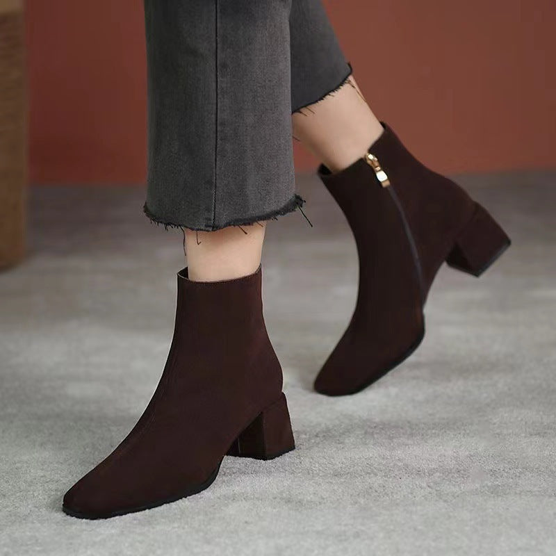 Women's ankle boots - new spring/autumn 2025 collection: chunky heel, pointed toe, mid-heel, suede, versatile boots