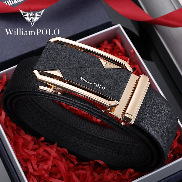 Emperor Paul Belt Men's Leather Belt Automatic Buckle Business Simple Belt Men's Premium Sense Genuine Wholesale