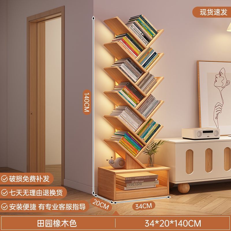 New tree-shaped bookshelf floor stand corner shelf creative kids' living room small bookcase