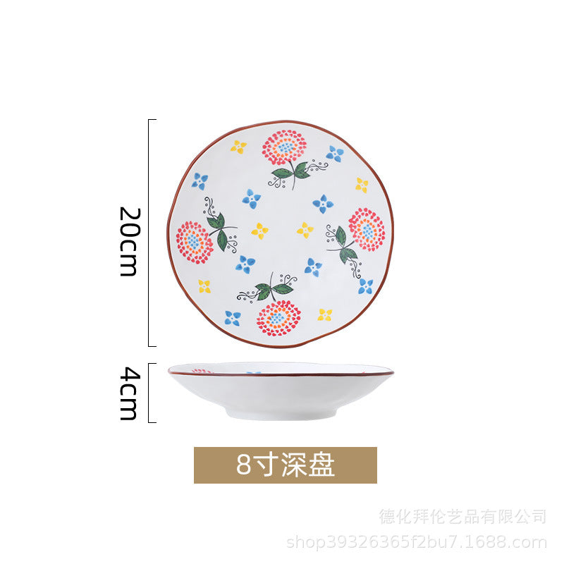 Nordic dinnerware set: creative ceramic bowls, dinner plates, and soup bowls for home use - minimalist underglaze ceramic tableware wholesale