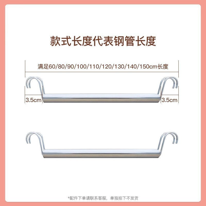 Shelf Wardrobe Stainless Steel Accessories Clothes Rod Open Hanger Floor Easy Assembly Indoor Wardrobe Storage