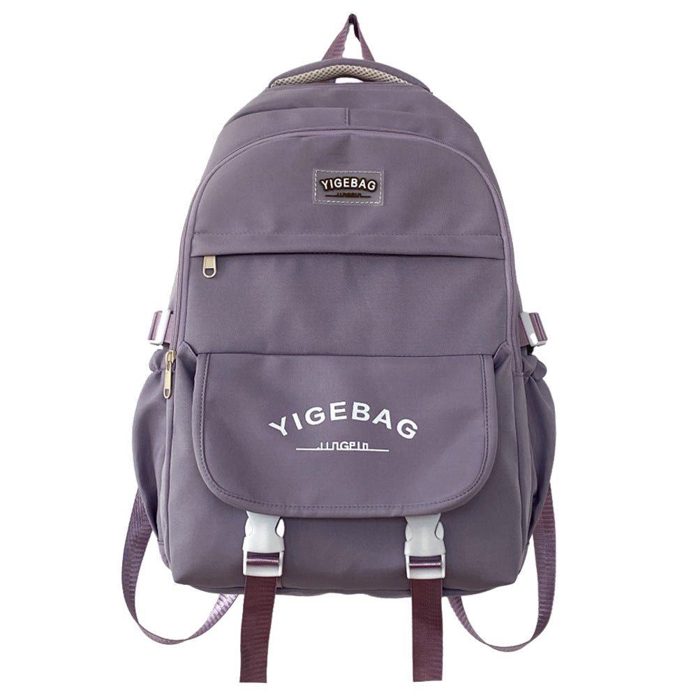 Cross-border casual backpack nylon material middle school student college student schoolbag wear-resistant large capacity can be printed logo