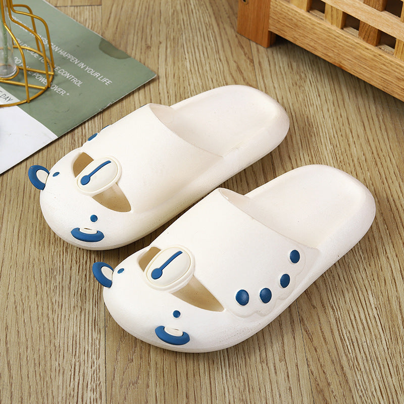 Cute 2023new arrival slippers women's bear crocs funny baotou summer non-slipoutwear sandals feeling like stepping on shit