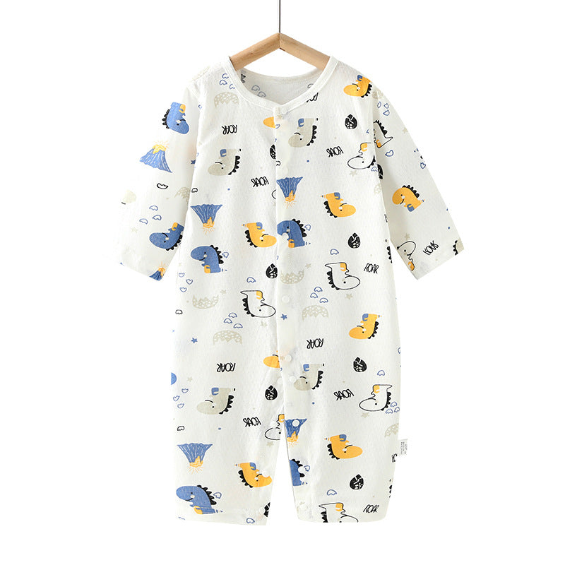 Newborn baby rompers - lightweight spring/summer long-sleeve sleep suits & crawling outfits