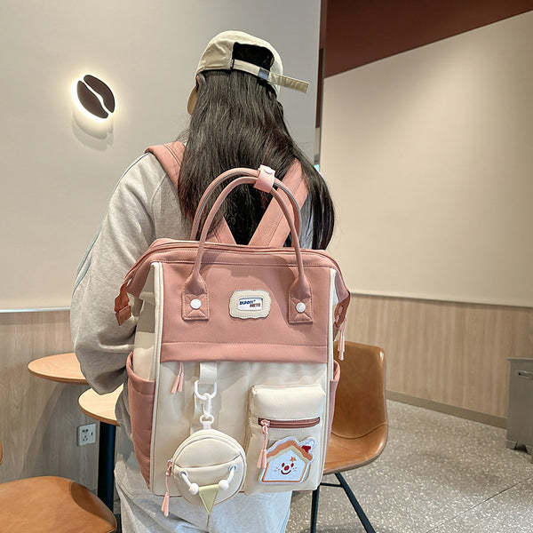 Wholesale Mori literary and artistic girls backpack Korean version large-capacity junior high school student schoolbag trendy leisure bag cute