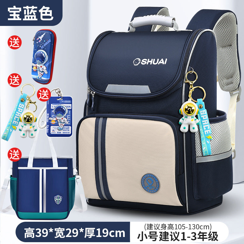 2026 new children's backpack for boys and girls, grades 1-6: large capacity, lightweight, and spine-protecting design