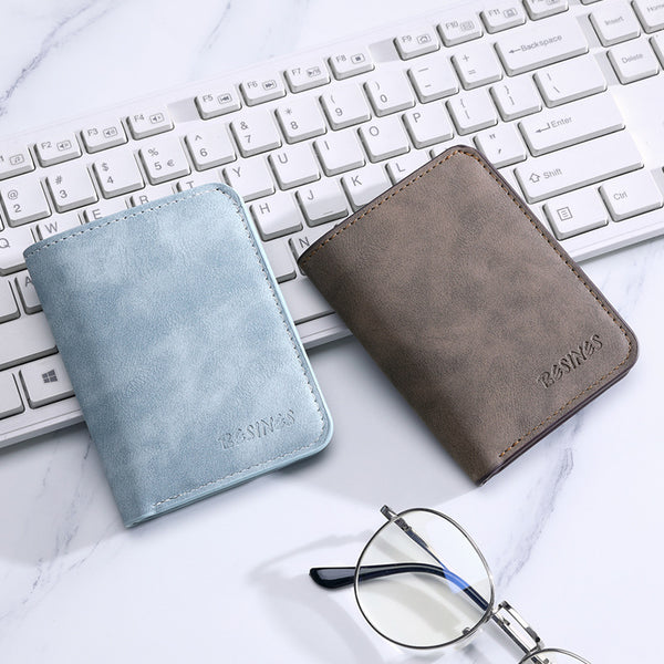 Mini small wallet, card bag, male ultra-thin multi-function driver's license, leather case, multi-card position, ID card holder, vertical card holder, female.