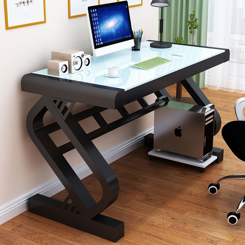 Computer desk desktop home bedroom student study desk simple tempered glass office writing desk economical