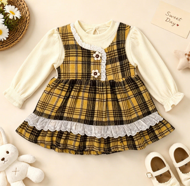 Autumn sweet two-piece style girls' dress - simple, elegant, and adorable - dreamy and super cute dress for