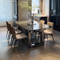 Italian new arrival super crystal stone dining table and chair combination bright slate dining table accessible luxury marble natural microcrystalline colored crystal stone