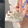 Girls' sneakers:  spring/autumn new collection - soft-soled white shoes for kids, lightweight athletic shoes for mid-to-large children, trendy running shoes
