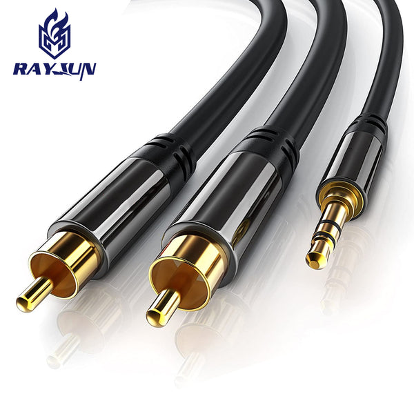 3.5 to 2rca audio mobile phone computer power amplifier speaker 3.5mm to double lotus cable pure copper audio cable manufacturer