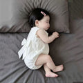 Summer newborn infant romper - lightweight, stylish lace trim, korean style bodysuit, snap-crotch romper