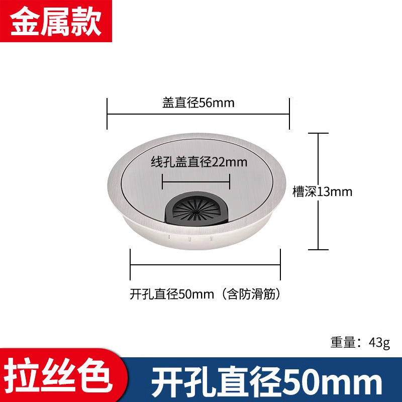 Computer desk threading hole cover plate, desktop cable box sealing cover, desk decorative ring opening hole round hole cover